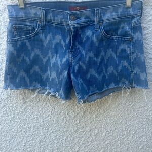 7 For All Mankind Blue Jean Shorts Distressed Cut-Off